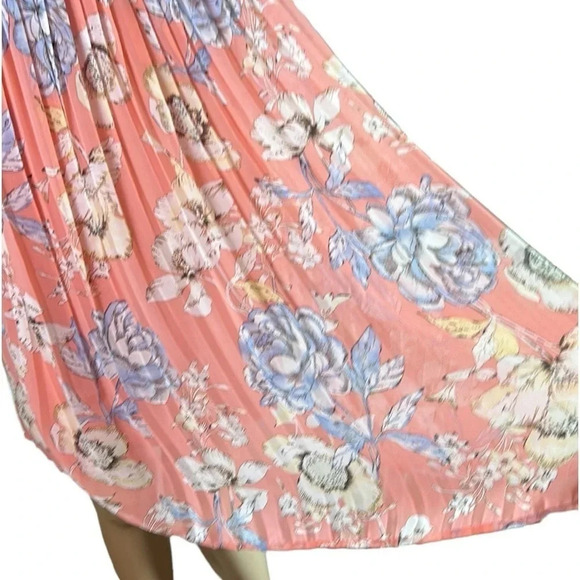 She  & Sky dress,silk,halter,plisse,lace,floral flounce,summer dress,boho,event - Picture 6 of 15